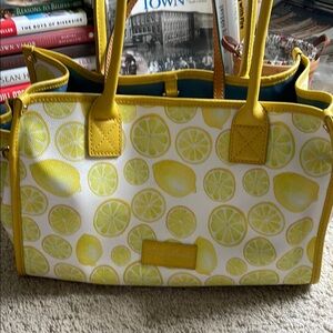 Dooney & Bourke Yellow Lemon Pattern Tote
